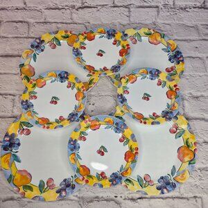 Vintage Corelle Fruit Basket 4 Dinner And 4 Salad Plates Serving for 4 Lot USA